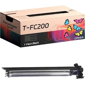 Compatible for Toshiba T-FC200 Developer Unit Work for Toshiba E Studio 2000AC 2500AC Printers, with Chip, High Yield 80000 Pages, Clear Printing (4 Pack Black)