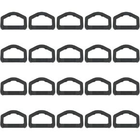 20pcs Black 1 Inch Flat Pentagonal D Buckle For Belts, Bags, Handicrafts Plastic Half Round Ring Buckle