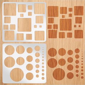 Metal Square Circle Stencils, Round Tracers Drawing Template for Artists, Lapidary, Cabochons, Geometric Ruler, Jewelry (Shape2)