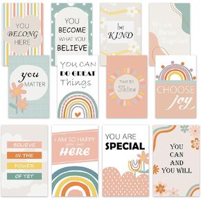 Morledoa 12 PCS Motivational Posters, Boho Inspirational Classroom Decorations Poster for Wall Decor, Classroom, Bulletin Board, Teacher School Supplies