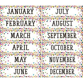 Teacher Created Resources Confetti Monthly Headliners (TCR8803) 5x18 inch