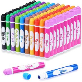 100 Pack Dot Markers, 10 Assorted Colors, 10 Sets x 10 Colors Washable Dot Paint Markers for Toddlers Kids Preschool, Paint Bingo Daubers Supplies, Crafts Kits Coloring Set, Non Toxic Water-Based