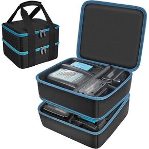 Case Compatible with Makita/for Dewalt/for Milwaukee 12V/18V/40V Max Lithium-Ion Batteries, Double Layer Storage Tool Bag for Replacement Battery and Rapid Optimum Charger with 10 Dividers (Box Only) in Kuwait