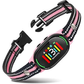 PetJoy Smart Bark Collar, Dog Bark Collar for Small Medium Large Dogs, Anti Bark Collar with Optional Shock - 3 Sensitivity Levels, Vibration or Shock Mode 2 in 1