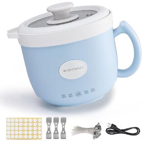 OFFNOVA Wax Melter 1.2L, 35OZ Candle Making Kit with Pouring Spout Suitable for Candle DIY Hobbyist Wax Warmer, Easy to Clean, Gift for Woman Man, Blue (Candle Melting Pot Kit)