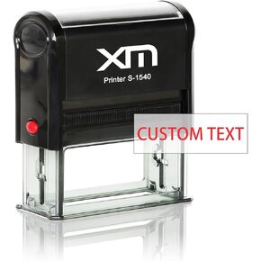 Custom Stamp Self Inking - 3 Lines Text Personalized Name Stamp - Clear Impressions for Office, Teacher, Address & Business (M-1847)