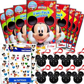 Disney Mickey Mouse Party Favor Bundle for Kids - 8 Play Packs with Mini Coloring Books, Stickers for Boys’ Birthday Party Supplies