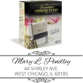 Custom Return Address Self Inking Stamp - Perfect Holiday Gift in Elegant Gift Box! - Choose from 15 Ink Colors - Style RA224