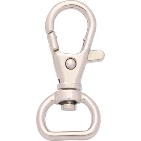 35pcs 0.5 Inches Swivel Eye Lobster Clasp Claw Trigger Bolt Snap Hook for Straps, Purse - Black