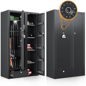 KAER Large Gun Safes for Home - Rifle, Pistol & Shotgun Cabinet with Drawer and Removable Shelf