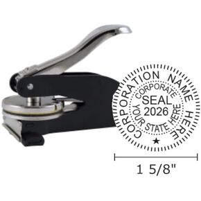 Hubco Round Corporate Seal, 1.6 Inch, Black, Alloy Steel