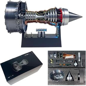 TR900 Turbofan Engine Model. Aircraft Engine Turbojet Engine Replica 28cm. A Mechanical Science Aero Engine Education Toy and Desk Decor Gift for Hobbyists（Assembly Types）