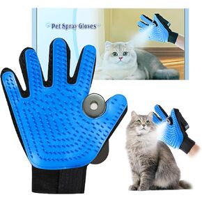 OneNine Upgrade Efficient Pet Hair Remover Glove, Cat & Dog Grooming Gloves for Shedding, Pet Steam Grooming Gloves, Deshedding Steam Glove, Upgrade Spray Cat Grooming Brushes (Blue)
