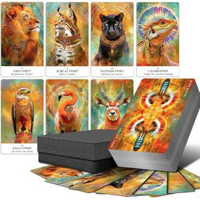 Animal Spirit Oracle Cards, 68 Mystical Animal Totems Oracle Card Deck with Meanings on Them for Beginners Spiritual Guidance