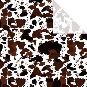 JarThenaAMCS 6 Sheets Cow Print Wrapping Paper -Not Roll- Brown Black Gift Wrap Paper Decorative Art Paper Folded Flat for DIY Crafts Birthday Party Favors Supplies, 19.7 x 27.6 Inch