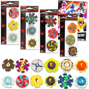 Power Rangers Ninja Steel Birthday Party Favors - Bundle with 12 Toy Ninja Stars with Power Rangers Tattoos | Party Supplies Goodie Bag Fillers