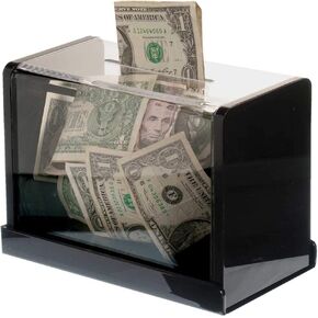 Black Tip Box for Countertop with Security Mounting Bracket