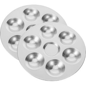 Gadpiparty 2Pcs 6 Aluminum Watercolor Mixing Trays Art Paint Palette Durable Design for Easy Mixing Lightweight Space Saving for Outdoor Painting Sketching