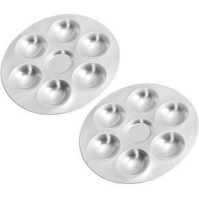 Gadpiparty 2 Pcs Stainless Steel Pigment Trays Calligraphy Paint Plate for Watercolor Oil Painting Easy to Clean Art Supplies Smooth Surface Rounded Corners for Use