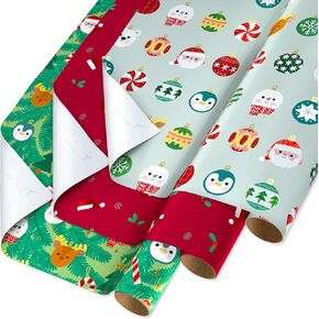 Papyrus Disney Christmas Wrapping Paper Rolls for Kids, Mickey Mouse and Christmas Decorations (2 Rolls, 60 sq. ft.)