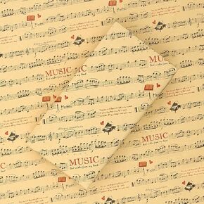 Music Wrapping Paper, Musical Notation Piano Score Kraft Musician Gift Wrap Paper Folded Flat 4 Sheets for Women Men Birthday Baby Shower Holidays Wedding Christmas Music Concert Gift Packaging Sheet