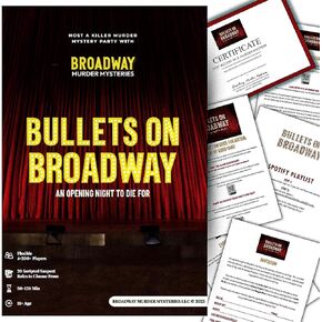 Bullets on Broadway Murder Mystery Game | Flexible 4-20+ Players | Broadway-Theme | Physical Game Kit | Updated 2025