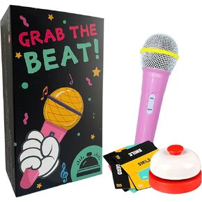 Grab The Beat! - 125 Lyric Cards, Prop Mic, for 2-10 Players - Ideal for Game Nights & Gifts