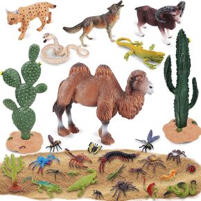 30 Pcs Desert Animals Figures - Desert Decor for Kids Birthday Party Favors School Projects