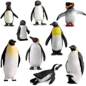 Ocean Sea Animal Model Figures Series Arctic Penguin Family Figurines Collection Gift Wild Life Playset(9 pcs)