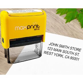 MaxPrint Large Size Self Inking Custom Stamp - 5 Lines of Text - Over 12 Colors to Choose from