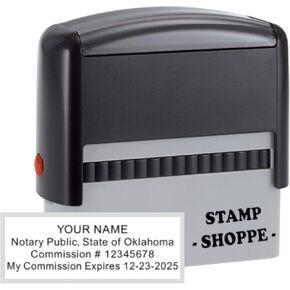 Oklahoma Notary Grey Stamp Self Inking | Printy 4913, 2.3x0.81 Inch Rectangular Prints | Oklahoma (Stamp)