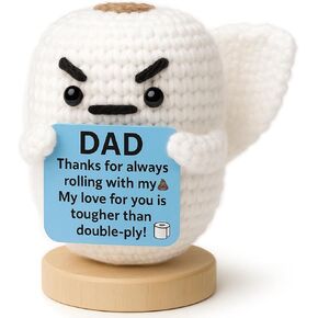 Dad Crochet Gift - Handmade Crochet Poo Doll, Father Gifts for Birthday Anniversary Valentine from Daughter Son Wife, Funny Gift for Bonus Dad Step Father, Emotional Positive Cute Decor in Kuwait