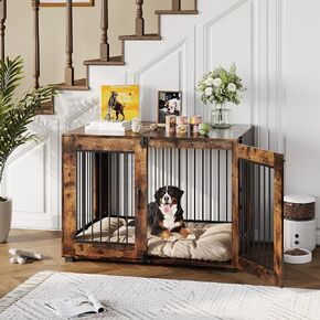 23.6" L Dog Crate Furniture, Stylish Dog Cage for Indoor Use, End Table Wooden Dog Kennel for Small Dogs, Decorative Pet House, Functional and Chic Dog Kennel Furniture