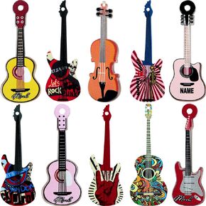 Anjulery 20Pcs Acrylic Guitar Charms for Jewelry Making and Crafting - Bass Guitar Charms for Earrings Necklaces DIY Crafts (20Pcs Guitar-M2)
