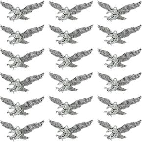 Honbay 30PCS Antique Silver Alloy Eagle Charms Pendant Metal Big Bird Pendant for Necklace Keychain Crafts