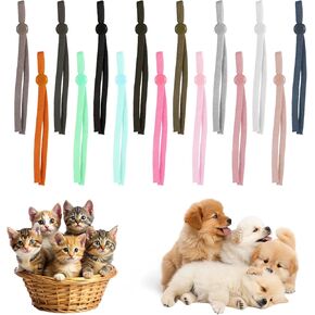 60Pcs Puppy Collars for Litter, Adjustable Whelping Collars, Multi Colored Whelping Identification Bands for Newborn Puppies and Kittens,4.4 Inch - 15 Colors