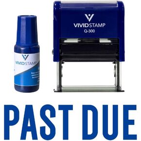 Classic Past Due Self Inking Rubber Stamp Combo with Refill (Red Ink) - X-Large