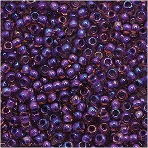 حبات بذرة مستديرة Toho 11/0#928 'Rainbow Rosaline/appaque purple leining' 8 غرام أنبوب