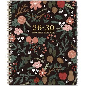 2026-2030 Monthly Planner - 5 Year Planner/Calendar, 5 Year Calendar 2026-2030 Monthly Planner with Tabs, Jan. 2026 - Dec. 2030, 9" x 11", Twin-Wire Binding, Double-Side Pocket - Pinecone