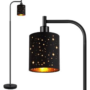 Gothic Floor Lamp with Laser-Cutout Lampshade, LED Standing Lamp for Living Room & Bedroom, 67 Inch Black Arc Modern Farmhouse Lamp with Foot Switch, E26 Base Socket, Perfect for Magic Decor Lamps