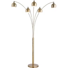 Artiva USA LED9656FAB Amore 5-Arched Floor Lamp with Dimmer, 86", Antique Satin Brass