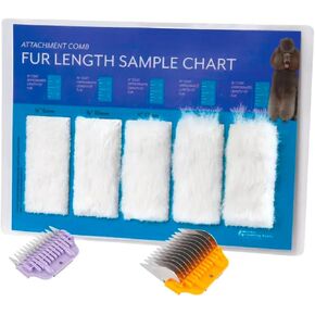 Professional Grooming Tools Blade or Attachment Comb Dog and Cat Fur and Hair Length Sample Charts (Set of Both Charts)
