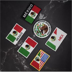 Mexico Flag Patches, 6 Pcs Tactical Mexico Patch, Small Mexican Patches for Backpack, Jackets, Hat, Vest, Tactical Shirt Uniform