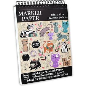Ilyever Sketch Book for Kids, 9" x 12"Sketchbook,100 Sheets Drawing Paper Pad,Top Spiral Bound Sketch Pad,Art Supplies Ideal for Kids,Teens & Adults