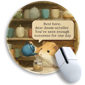 Gctriki Anime Black Cat Mouse Pad, Cute Computer Mouse Pads for Desk, Funny Round Mousepad for Laptop Gaming Stitched Edge Non-Slip Rubber Base Cute Green Home Office Desk Accessories Decor for Women in Kuwait