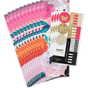 Hallmark Floral Tissue Paper with Stickers (10 Sheets of Tissue, 4 Sheets of Stickers) for Birthday, Thank You, Hostess Gifts