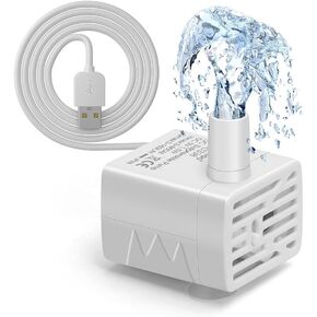 Cat Water Fountain Pump Ultra-Quiet USB 5V Submersible Pet Drinking Fountain Replacement Pump IPX8 Waterproof Cat Water Dispenser Pump