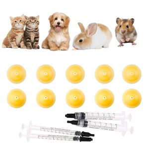 10 Packs Pet Silicone Nursing Nipple for Replaceable teats Mini and Syringes, Puppies,Silicone Kitten Pacifier,Kitten Feeding Syringe,Kitten Supplies,(Mini+Original)