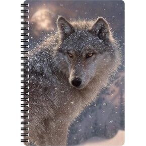 Notebook - Lone Wolf from Deluxebase. 80 Page Lined Lenticular 3D Wolf Notebook. 8.5 x 5.5 in. Superb school or work stationery with artwork licensed from artist Collin Bogle