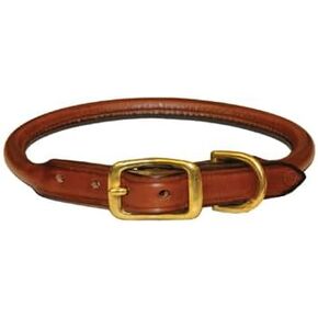 Tory Dog Collar Rolled Leather (Oakbark Brown, 22")
